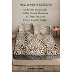 MONOHOME%100 Pamuk Lastikli Çarşaf Özel Tasarım 5d Dijital 60 Tell Leopard, 868281182643