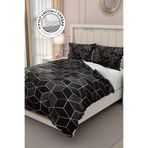 MONOHOME%100 Pamuk Saten Çift Kişilik Nevresim Takımı 3D Siyah Modern, MONOHOME31794