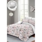 MONOHOME%100 Pamuk Saten Çift Kişilik Nevresim Takımı Dream Roses Luxury - Pudra, MONOHOME35525
