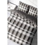 MONOHOME%100 Pamuk Saten Çift Kişilik Nevresim Takımı Grey Ekose, MONOHOME36263