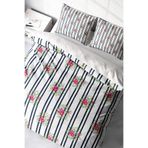 MONOHOME%100 Pamuk Saten Çift Kişilik Nevresim Takımı Ribbon Flowers, MONOHOME39882