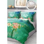 MONOHOME%100 Pamuk Saten Nevresim Takımı Lastikli Çarşaf Deluxe Çift Kişilik 3d Flowers, premium0651HF