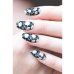 Monokrom Çiçekler 36 Adet Tırnak Dövme Seti,Tırnak Tattoo,Nail Art ,Tırnak Sticker