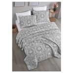 Monolisse Gala Jakarlı Yatak Örtüsü Seti Çift Kişilik Gri 230x240 cm
