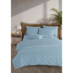 Monolisse Line %100 Pamuk Ranforce Akay Mavi Ipliği Boyalı Nevresim Takımı Tek Kişilik - 160X220 cm - 160 x 220 cm