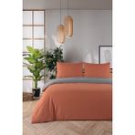 Monolisse Organik Pamuk Akfil Çift Taraflı Nevresim Takımı Çift Kişilik 200X220 cm Antasit Kiremit - 200 x 220 cm