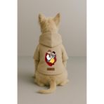 Monopetz Baskılı İçi Polarlı Köpek ve Kedi Kıyafeti & Elbisesi - Bej Renk Kapüşonlu Hoodie B36DF, 2XL