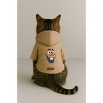monopetz Baskılı İçi Polarlı Köpek Ve Kedi Kıyafeti & Elbisesi - Bej Renk Kapüşonlu Hoodie B5Bb6 Xl