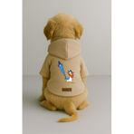 monopetz Baskılı İçi Polarlı Köpek Ve Kedi Kıyafeti & Elbisesi - Bej Renk Kapüşonlu Hoodie B9989 5Xl