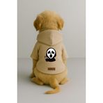 monopetz Baskılı İçi Polarlı Köpek Ve Kedi Kıyafeti & Elbisesi - Bej Renk Kapüşonlu Hoodie B9A84 M