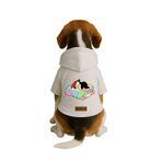 Monopetz Baskılı İçi Polarlı Köpek ve Kedi Kıyafeti & Elbisesi - Beyaz Renk Kapüşonlu Hoodie B0119, 4XL