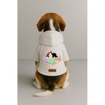 Monopetz Baskılı İçi Polarlı Köpek ve Kedi Kıyafeti & Elbisesi - Beyaz Renk Kapüşonlu Hoodie B0119, M
