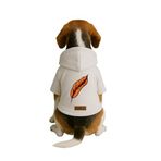monopetz Baskılı İçi Polarlı Köpek Ve Kedi Kıyafeti & Elbisesi - Beyaz Renk Kapüşonlu Hoodie B1627 L