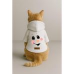 monopetz Baskılı İçi Polarlı Köpek Ve Kedi Kıyafeti & Elbisesi - Beyaz Renk Kapüşonlu Hoodie B1A80 2Xl