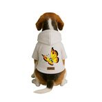 Monopetz Baskılı İçi Polarlı Köpek ve Kedi Kıyafeti & Elbisesi - Beyaz Renk Kapüşonlu Hoodie B31B4, M