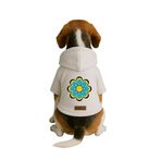monopetz Baskılı İçi Polarlı Köpek Ve Kedi Kıyafeti & Elbisesi - Beyaz Renk Kapüşonlu Hoodie B39C4 3Xl