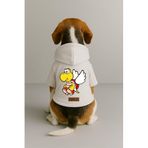 monopetz Baskılı İçi Polarlı Köpek Ve Kedi Kıyafeti & Elbisesi - Beyaz Renk Kapüşonlu Hoodie B527B 4Xl
