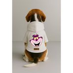 monopetz Baskılı İçi Polarlı Köpek Ve Kedi Kıyafeti & Elbisesi - Beyaz Renk Kapüşonlu Hoodie B6210 Xs