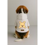 Monopetz Baskılı İçi Polarlı Köpek ve Kedi Kıyafeti & Elbisesi - Beyaz Renk Kapüşonlu Hoodie B693E, 2XL