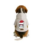 monopetz Baskılı İçi Polarlı Köpek Ve Kedi Kıyafeti & Elbisesi - Beyaz Renk Kapüşonlu Hoodie B6F11 L