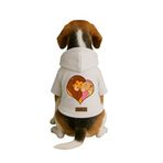 monopetz Baskılı İçi Polarlı Köpek Ve Kedi Kıyafeti & Elbisesi - Beyaz Renk Kapüşonlu Hoodie B752E Xl