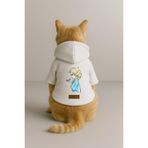 monopetz Baskılı İçi Polarlı Köpek Ve Kedi Kıyafeti & Elbisesi - Beyaz Renk Kapüşonlu Hoodie B759D S