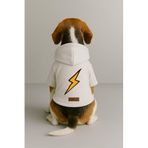 monopetz Baskılı İçi Polarlı Köpek Ve Kedi Kıyafeti & Elbisesi - Beyaz Renk Kapüşonlu Hoodie B8122 L