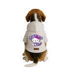 monopetz Baskılı İçi Polarlı Köpek Ve Kedi Kıyafeti & Elbisesi - Beyaz Renk Kapüşonlu Hoodie B9357 S