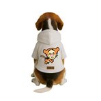 Monopetz Baskılı İçi Polarlı Köpek ve Kedi Kıyafeti & Elbisesi - Beyaz Renk Kapüşonlu Hoodie B9751, M
