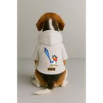 monopetz Baskılı İçi Polarlı Köpek Ve Kedi Kıyafeti & Elbisesi - Beyaz Renk Kapüşonlu Hoodie B9989 5Xl