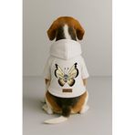 Monopetz Baskılı İçi Polarlı Köpek ve Kedi Kıyafeti & Elbisesi - Beyaz Renk Kapüşonlu Hoodie B9D44, M