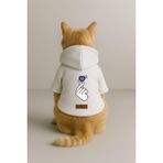 Monopetz Baskılı İçi Polarlı Köpek ve Kedi Kıyafeti & Elbisesi - Beyaz Renk Kapüşonlu Hoodie B9EF6, 3XL