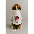monopetz Baskılı İçi Polarlı Köpek Ve Kedi Kıyafeti & Elbisesi - Beyaz Renk Kapüşonlu Hoodie Ba05C 2Xl