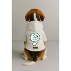 Monopetz Baskılı İçi Polarlı Köpek ve Kedi Kıyafeti & Elbisesi - Beyaz Renk Kapüşonlu Hoodie BA501, 6XL