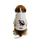 monopetz Baskılı İçi Polarlı Köpek Ve Kedi Kıyafeti & Elbisesi - Beyaz Renk Kapüşonlu Hoodie Ba634 S