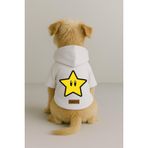 monopetz Baskılı İçi Polarlı Köpek Ve Kedi Kıyafeti & Elbisesi - Beyaz Renk Kapüşonlu Hoodie Bb09B Xl