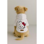 monopetz Baskılı İçi Polarlı Köpek Ve Kedi Kıyafeti & Elbisesi - Beyaz Renk Kapüşonlu Hoodie Bea80 2Xl