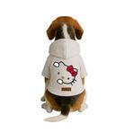 monopetz Baskılı İçi Polarlı Köpek Ve Kedi Kıyafeti & Elbisesi - Beyaz Renk Kapüşonlu Hoodie Bea80 L