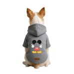 monopetz Baskılı İçi Polarlı Köpek Ve Kedi Kıyafeti & Elbisesi - Gri Renk Kapüşonlu Hoodie B14E6 5Xl