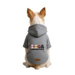 monopetz Baskılı İçi Polarlı Köpek Ve Kedi Kıyafeti & Elbisesi - Gri Renk Kapüşonlu Hoodie B1F58 M
