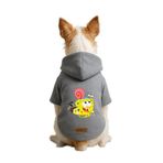 Monopetz Baskılı İçi Polarlı Köpek ve Kedi Kıyafeti & Elbisesi - Gri Renk Kapüşonlu Hoodie B2239, XL