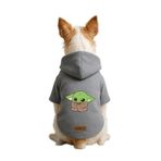 Monopetz Baskılı İçi Polarlı Köpek ve Kedi Kıyafeti & Elbisesi - Gri Renk Kapüşonlu Hoodie B2CD8, M
