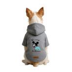 Monopetz Baskılı İçi Polarlı Köpek ve Kedi Kıyafeti & Elbisesi - Gri Renk Kapüşonlu Hoodie B314D, 4XL