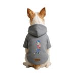 Monopetz Baskılı İçi Polarlı Köpek ve Kedi Kıyafeti & Elbisesi - Gri Renk Kapüşonlu Hoodie B44F4, 3XL