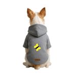 monopetz Baskılı İçi Polarlı Köpek Ve Kedi Kıyafeti & Elbisesi - Gri Renk Kapüşonlu Hoodie B47Dc 2Xl