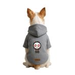 monopetz Baskılı İçi Polarlı Köpek Ve Kedi Kıyafeti & Elbisesi - Gri Renk Kapüşonlu Hoodie B69D9 Xs
