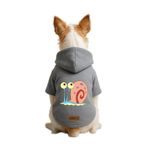 Monopetz Baskılı İçi Polarlı Köpek ve Kedi Kıyafeti & Elbisesi - Gri Renk Kapüşonlu Hoodie B6C1B, 5XL