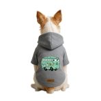 Monopetz Baskılı İçi Polarlı Köpek ve Kedi Kıyafeti & Elbisesi - Gri Renk Kapüşonlu Hoodie B7399, M