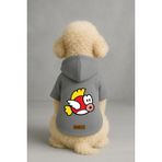 monopetz Baskılı İçi Polarlı Köpek Ve Kedi Kıyafeti & Elbisesi - Gri Renk Kapüşonlu Hoodie B7F3C 5Xl