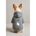 Monopetz Baskılı İçi Polarlı Köpek ve Kedi Kıyafeti & Elbisesi - Gri Renk Kapüşonlu Hoodie B9EF6, 3XL